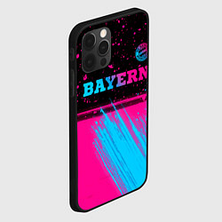 Чехол для iPhone 12 Pro Max Bayern - neon gradient: символ сверху, цвет: 3D-черный — фото 2