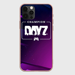 Чехол для iPhone 12 Pro Max DayZ gaming champion: рамка с лого и джойстиком на, цвет: 3D-светло-розовый