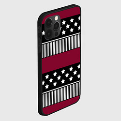 Чехол для iPhone 12 Pro Max Burgundy black striped pattern, цвет: 3D-черный — фото 2