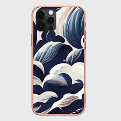 Чехол для iPhone 12 Pro Max Узоры из облаков, цвет: 3D-светло-розовый