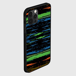 Чехол для iPhone 12 Pro Max Мазки цветной краской paint strokes abstract, цвет: 3D-черный — фото 2