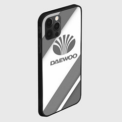 Чехол для iPhone 12 Pro Max Daewoo - серые полосы, цвет: 3D-черный — фото 2