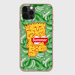 Чехол для iPhone 12 Pro Max Барт Симпсон - Summer, цвет: 3D-светло-розовый