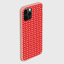 Чехол для iPhone 12 Pro Max Красные сердечки паттерн, цвет: 3D-светло-розовый — фото 2