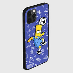 Чехол для iPhone 12 Pro Max Барт Симпсон бьёт футбольный мяч головой, цвет: 3D-черный — фото 2