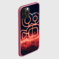 Чехол для iPhone 12 Pro Max Неоновая камера во тьме, цвет: 3D-малиновый — фото 2