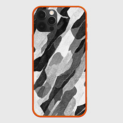 Чехол iPhone 12 Pro Max Зимник - камуфляж зимний косой