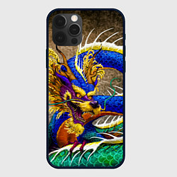 Чехол для iPhone 12 Pro Max Разноцветный Японский Дракон, цвет: 3D-черный