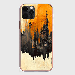 Чехол для iPhone 12 Pro Max Гранжевый город, цвет: 3D-светло-розовый