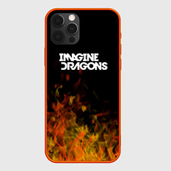 Чехол для iPhone 12 Pro Max Imagine Dragons - пламя, цвет: 3D-красный