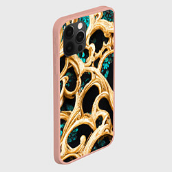 Чехол для iPhone 12 Pro Max Золотые ветви, цвет: 3D-светло-розовый — фото 2