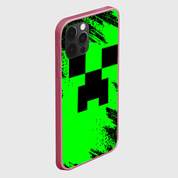 Чехол для iPhone 12 Pro Max Minecraft squares, цвет: 3D-малиновый — фото 2