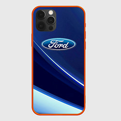 Чехол для iPhone 12 Pro Max Ford - абстракция, цвет: 3D-красный