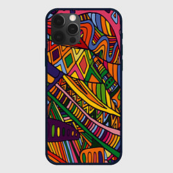 Чехол для iPhone 12 Pro Max Психоделический узор, цвет: 3D-черный