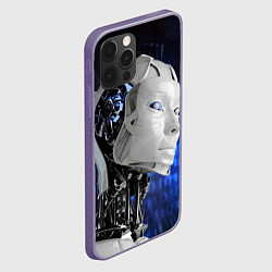 Чехол для iPhone 12 Pro Max Голова робота - киберпанк, цвет: 3D-серый — фото 2