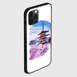 Чехол для iPhone 12 Pro Max Акварельный Токио, цвет: 3D-черный — фото 2