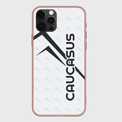 Чехол iPhone 12 Pro Max Caucasus Mountains надпись Кавказ на английском с