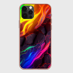 Чехол iPhone 12 Pro Max Neon rainbow lava