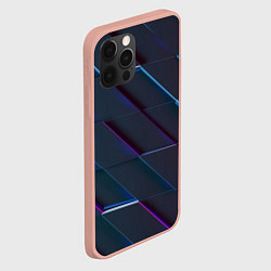 Чехол для iPhone 12 Pro Max Неоновая трёхмерная мозаика, цвет: 3D-светло-розовый — фото 2