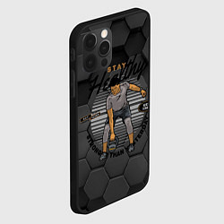 Чехол для iPhone 12 Pro Max Спорт - атлет с гирей, цвет: 3D-черный — фото 2