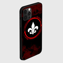 Чехол для iPhone 12 Pro Max Символ Saints Row и краска вокруг на темном фоне, цвет: 3D-черный — фото 2