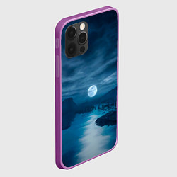 Чехол для iPhone 12 Pro Max Пейзаж озера, берега и луны - Dear Esther, цвет: 3D-сиреневый — фото 2