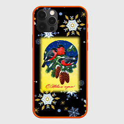 Чехол iPhone 12 Pro Max Новый Год Три Снегиря