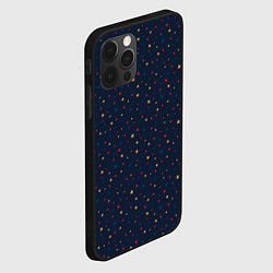 Чехол для iPhone 12 Pro Max Золотые, красные, синие звезды на темно синем, цвет: 3D-черный — фото 2