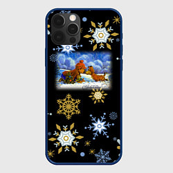 Чехол iPhone 12 Pro Max Новый год мальчик и щенок