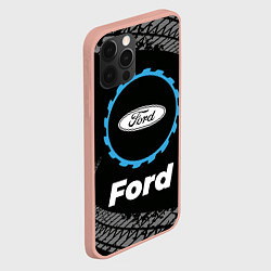 Чехол для iPhone 12 Pro Max Ford в стиле Top Gear со следами шин на фоне, цвет: 3D-светло-розовый — фото 2