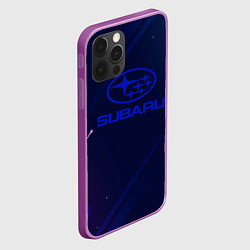 Чехол для iPhone 12 Pro Max Subaru Абстракция неон, цвет: 3D-сиреневый — фото 2