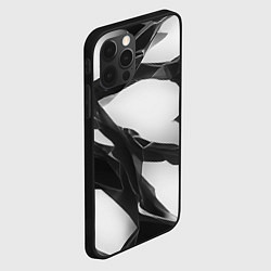 Чехол для iPhone 12 Pro Max Осколки кристалла, тёмная абстракция, цвет: 3D-черный — фото 2