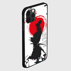 Чехол для iPhone 12 Pro Max Самурай на фоне солнца, цвет: 3D-черный — фото 2