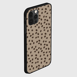 Чехол для iPhone 12 Pro Max Кофейные зерна паттерн, цвет: 3D-черный — фото 2