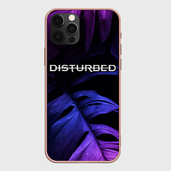 Чехол для iPhone 12 Pro Max Disturbed neon monstera, цвет: 3D-светло-розовый