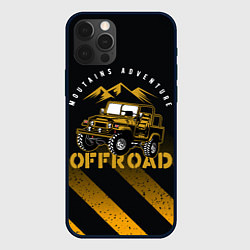 Чехол для iPhone 12 Pro Max Внедорожник на фоне гор, цвет: 3D-черный