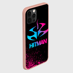 Чехол для iPhone 12 Pro Max Hitman - neon gradient, цвет: 3D-светло-розовый — фото 2