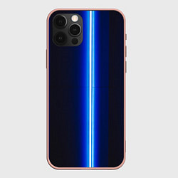 Чехол для iPhone 12 Pro Max Неоновое синее свечение, цвет: 3D-светло-розовый