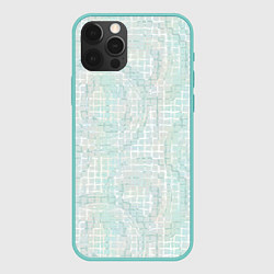 Чехол iPhone 12 Pro Max Круги на клетчатом серо-белом фоне