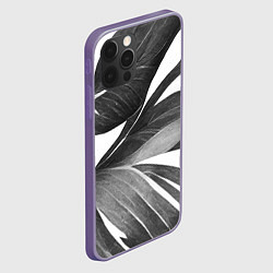 Чехол для iPhone 12 Pro Max Чёрно-белый тропический вайб, цвет: 3D-серый — фото 2