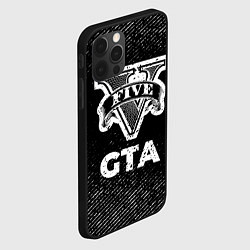 Чехол для iPhone 12 Pro Max GTA с потертостями на темном фоне, цвет: 3D-черный — фото 2