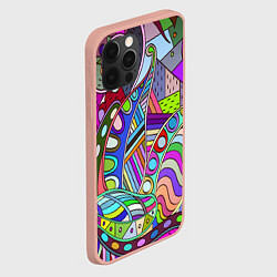 Чехол для iPhone 12 Pro Max Детский красочный узор, цвет: 3D-светло-розовый — фото 2