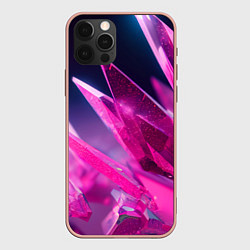 Чехол для iPhone 12 Pro Max Розовые кристаллы, цвет: 3D-светло-розовый