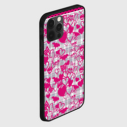 Чехол для iPhone 12 Pro Max Розовые черепа паттерн, цвет: 3D-черный — фото 2