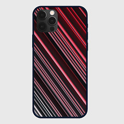 Чехол для iPhone 12 Pro Max Абстрактные неоновые линии и полосы, цвет: 3D-черный