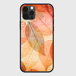 Чехол для iPhone 12 Pro Max Осенние прозрачные листья, цвет: 3D-черный