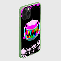 Чехол для iPhone 12 Pro Max 6ix9ine акула neon, цвет: 3D-салатовый — фото 2