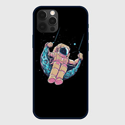 Чехол iPhone 12 Pro Max Астронавт качается на луне