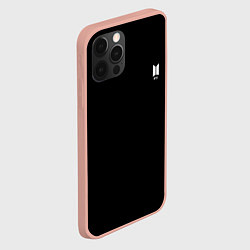 Чехол для iPhone 12 Pro Max BTS smail logo, цвет: 3D-светло-розовый — фото 2