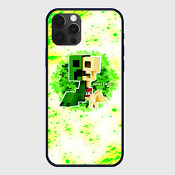 Чехол iPhone 12 Pro Max Minecraft creeper green